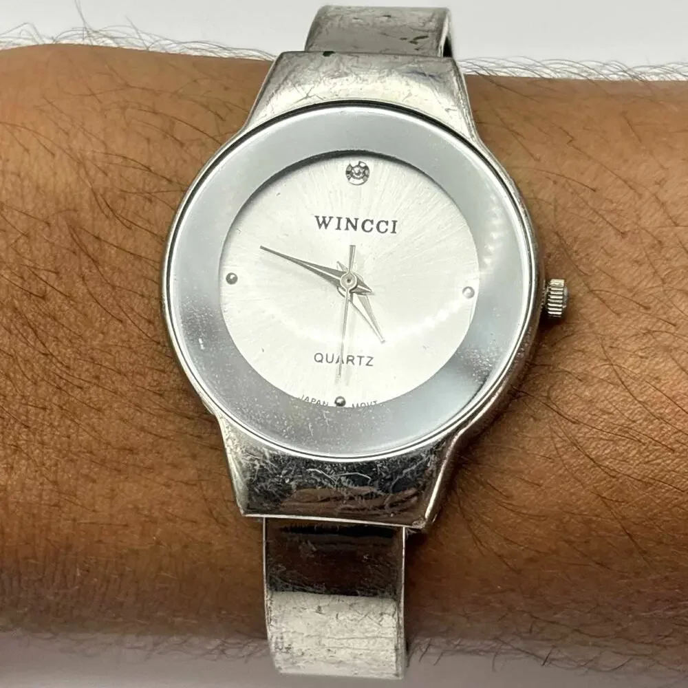 Vintage Silver Wincci Cuff Watch